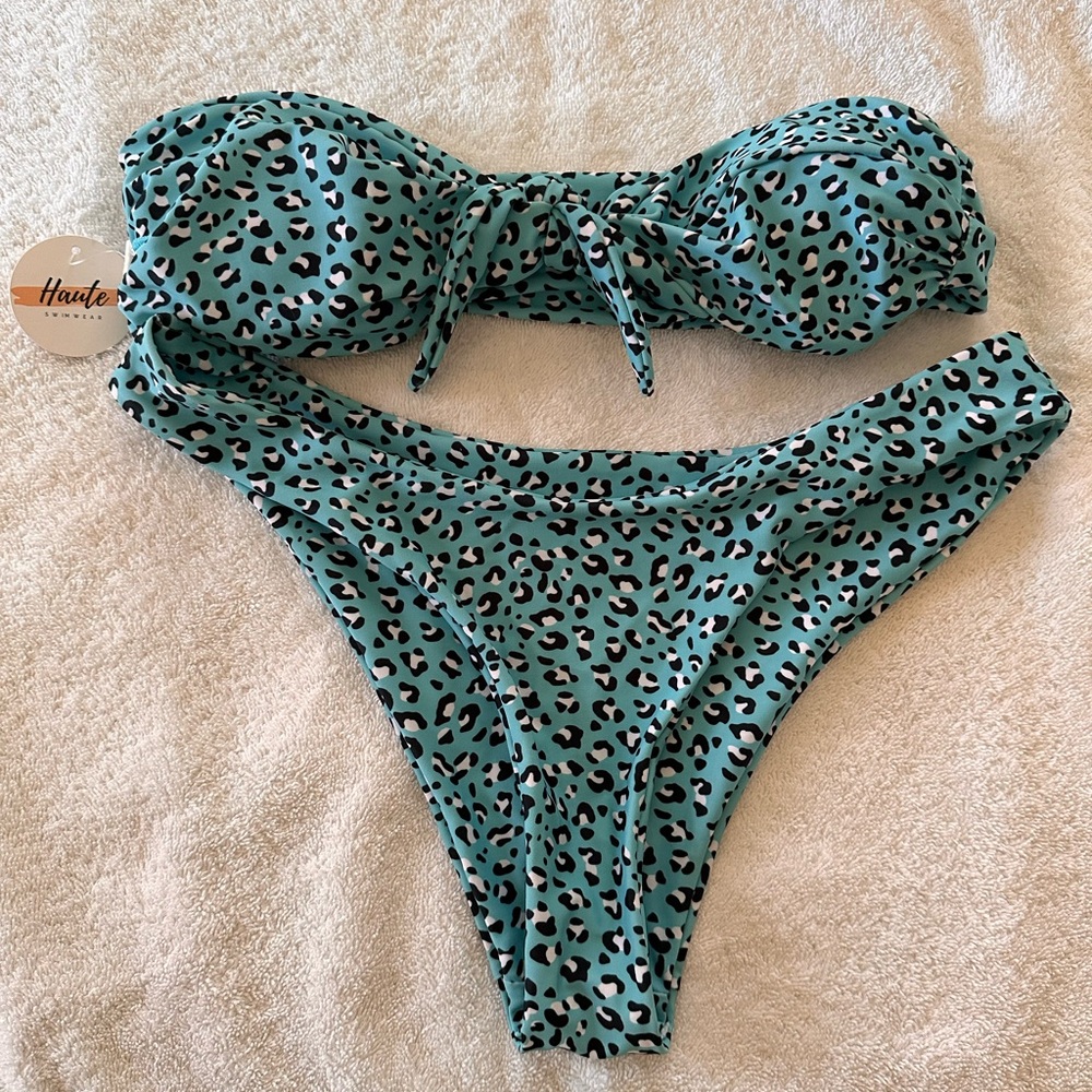 Leopard Print Bandeau Bikini